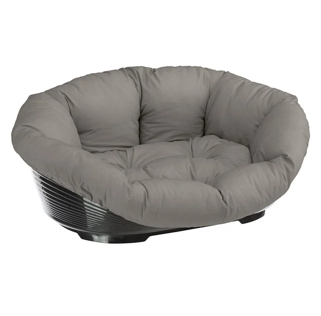 Пластиковый лежак Ferplast Sofa 12 Dove Grey в комплекте с подушкой для собак и кошек, 114×83×37 см