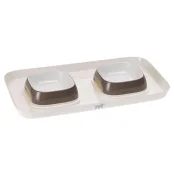 Ferplast Glam Tray Extra Small Dove Grey пастиковый поднос с мисками Glam 400 мл, серый, 40x23x4,5 см