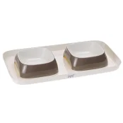 Ferplast Glam Tray Small Dove Grey пастиковый поднос с мисками для кошек и собак, серый, 40x23x5,5 см