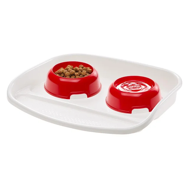 Ferplast Lindo Restyling Tray & Bowls миски на пластиковой подставке с защитой против скольжения, пластик