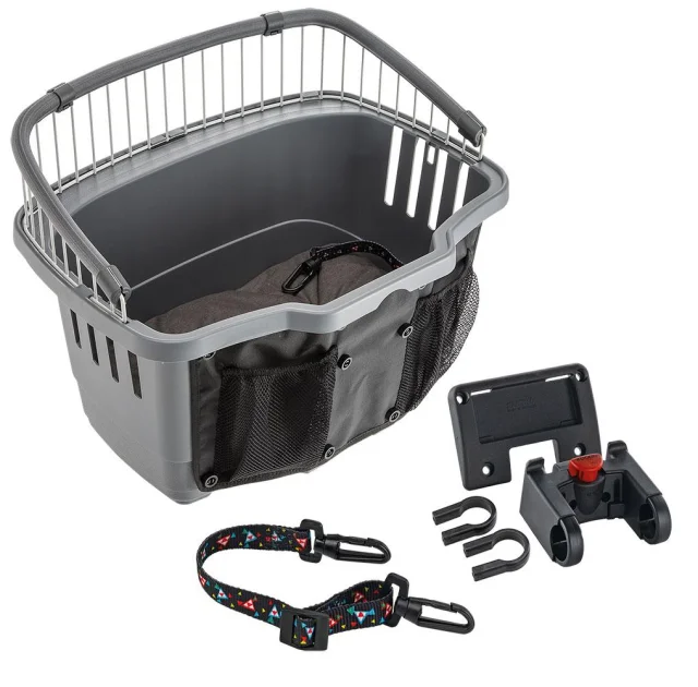 Переноска Ferplast Carrier Atlas 20 Rapid для крепления на велосипед, для собак, серая, 47×35.5×34.5 см