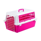 Переноска Ferplast Carrier Atlas 10 Trendy V.1 для кошек и собак, бело-розовая, 48×32.5×29 см