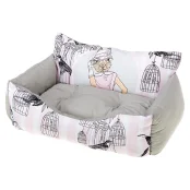 Лежанка з синтетичної тканини Ferplast Royal 50 Bedding Lady Rabbit для котів і собак, 55×45×26 см