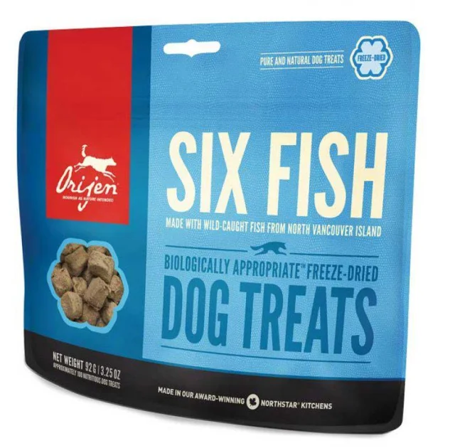 Ласощі Orijen 6 Fish Dog зі смаком риби для собак всіх порід і вікових груп, 92 г