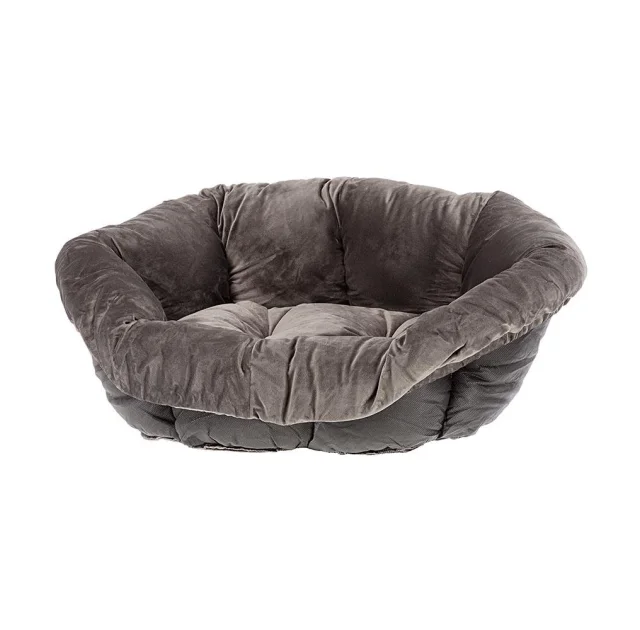 Бархатная подушка для кроватей Ferplast Spare Sofa Prestige 4 Grey для кошек и собак, 64×48×25 см