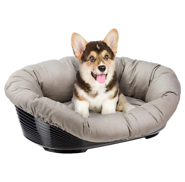 Пластиковий лежак Ferplast Sofa 6 в комплекті з подушкою для собак і котів, 73×55×27 см