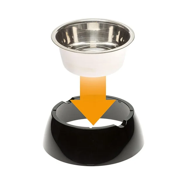 Ferplast Jolie Medium Black Bowl металлическая миска для собак и кошек, 20 см