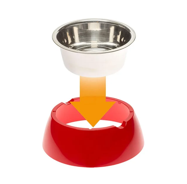 Ferplast Jolie Medium Red Bowl металлическая миска для собак и кошек, 20 см