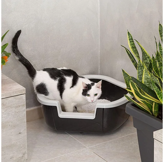 Кутовий відкритий туалет Ferplast Litter Tray Dama для кішок, 57,5x51,5x42 см