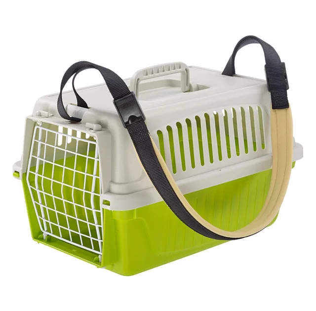 Переноска Ferplast Carrier Atlas 5 для собак, кошек и кроликов, бело-салатовая, 41.5×28×24.5 см