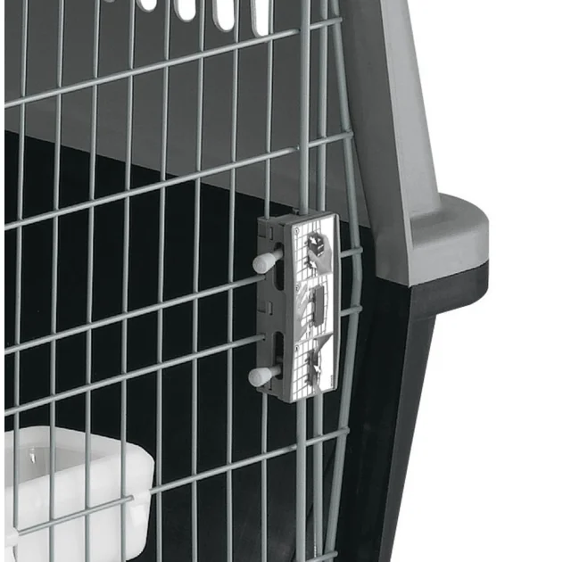 Переноска Ferplast Carrier Atlas 40 для кошек и собак, серо-чёрная, 68×49×45 см