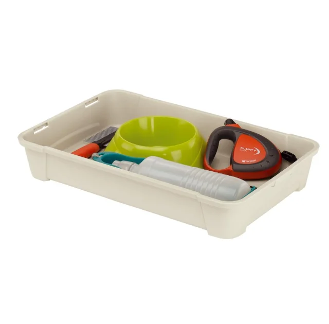 Переноска Ferplast Carrier Atlas 10 Open Organizer для кошек, собак и грызунов, бело-синяя, 48×33×34 см