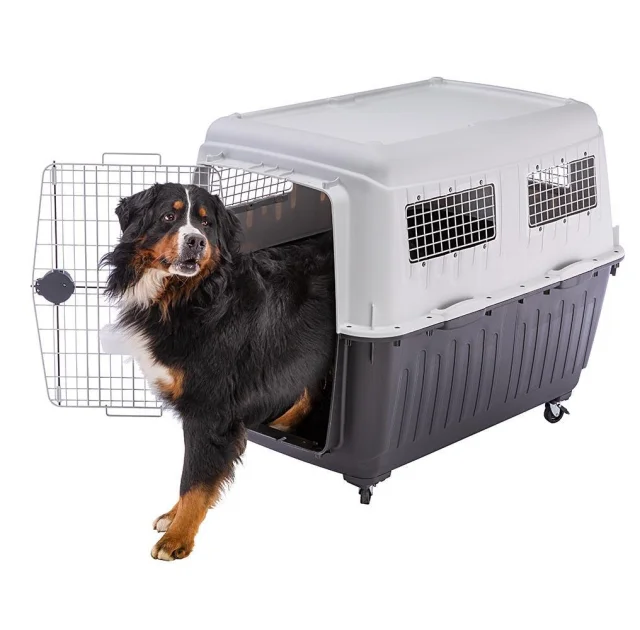 Переноска Ferplast Carrier Atlas 80 Grey для собак, серо-чёрная, 118×80×88 см