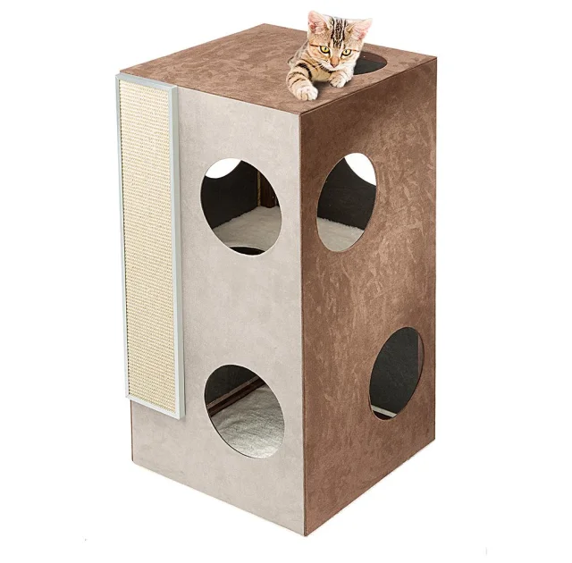 Ferplast Cat Tree Kubo 2 будиночок для котів з кігтеточкою і зонами для відпочинку та ігор, 45x47x89 см