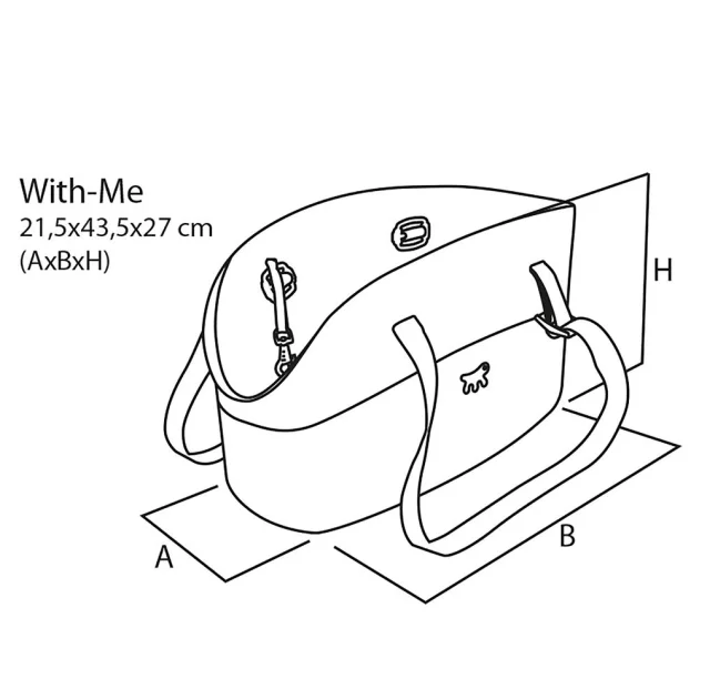 Сумка-переноска Ferplast With-Me Bag Rock для мелких собак до 8 кг, серая, 43.5×21.5×27 см