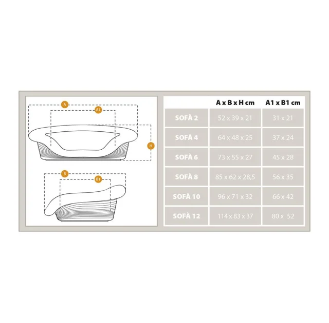 Пластиковый лежак с мягкой подушкой Ferplast Sofa Prestige 2 для кошек и собак, коричневый, 52×39×21 см
