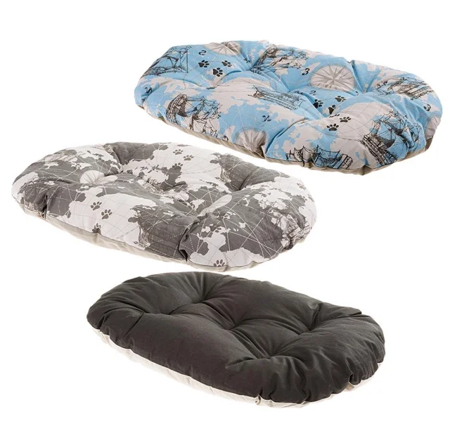 Подушка-подстилка Ferplast Relax 65/6 Map Blue-Grey-Black для кошек и собак, 65×42 см