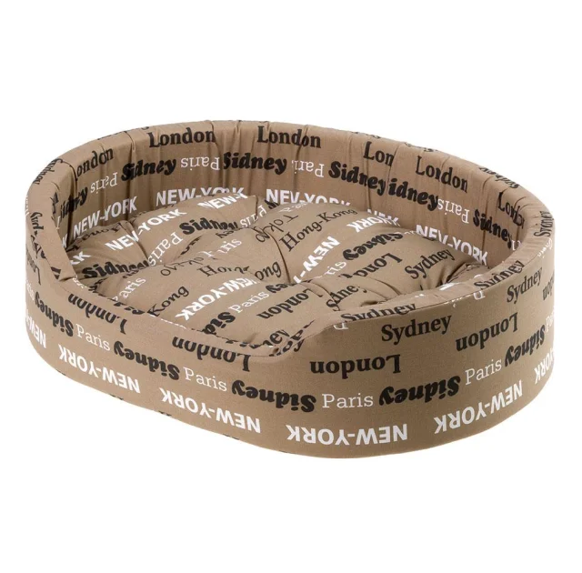 Лежак Ferplast Dandy C 55 Brown Cities для собак и кошек, 55×41×26 см