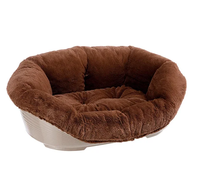 Ліжко Ferplast Sofa 6 Soft Brown для собак і котів з термопластичної смоли, 73×55×27 см