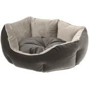 Бархатный диван Ferplast Queen 45 Beige-Grey для кошек и собак, 44×40×16 см