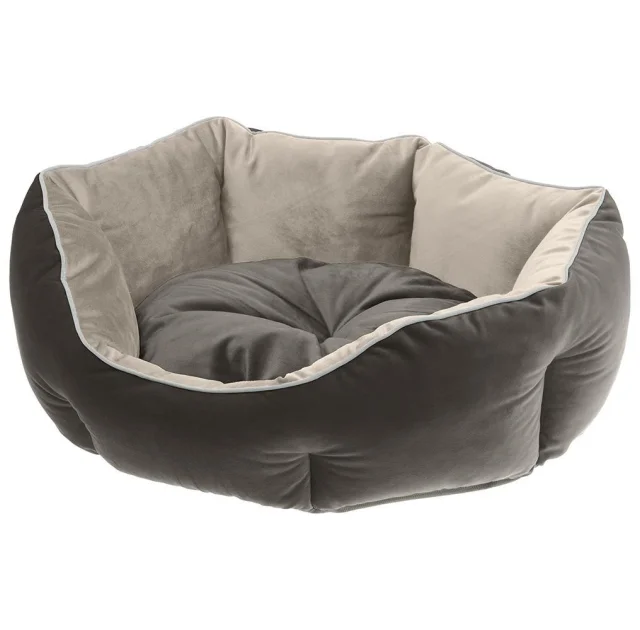 Бархатный диван Ferplast Queen 45 Beige-Grey для кошек и собак, 44×40×16 см