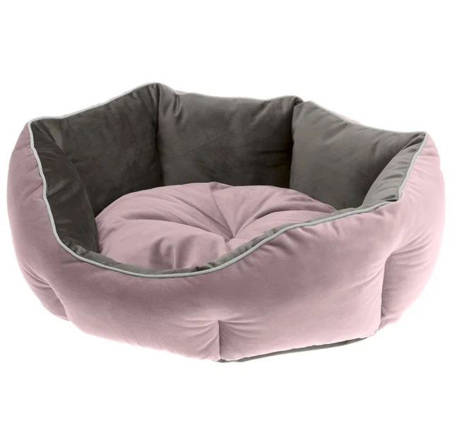 Бархатный диван Ferplast Queen 50 Pruple-Grey для кошек и собак, 50×40×18 см