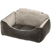 Бархатная кровать Ferplast Milord 45 Bedding Grey-Beige для собак и кошек, 45×40×24 см