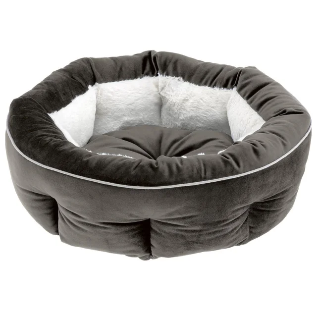 Бархатная кровать Ferplast Marquis 45 Bedding Grey-Ivory для кошек и собак, 45×16 см
