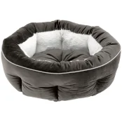 Бархатная кровать Ferplast Marquis 55 Bedding Grey-Ivory для кошек и собак, 55×20 см