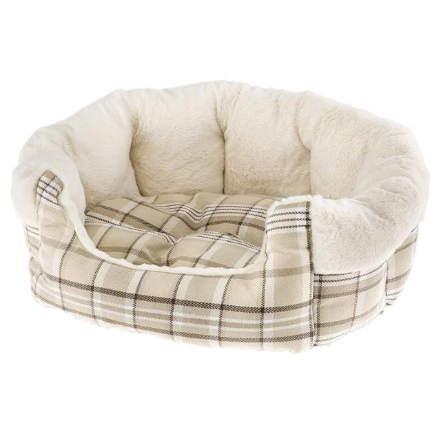 Хутряний диван Ferplast Etoile 4 Beige Dogbed для собак і котів, 60×50×21 см