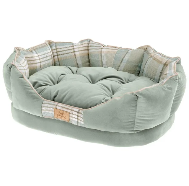 Лежак з двосторонньою подушкою Ferplast Charles 50 Bedding Green для котів і собак, 45×35×17 см