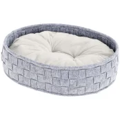 Валяная кровать Ferplast Cocoon 45 Light Grey Cushion для кошек и собак с двухсторонней подушкой, 45×35×12 см