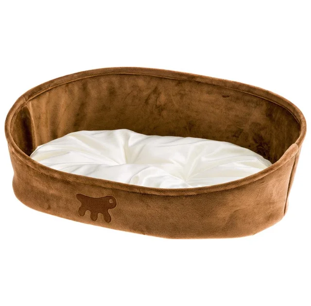 Лежанка с двухсторонней подушкой Ferplast Laska 45 Brown Dogbed для кошек и собак, 45×34×16 см