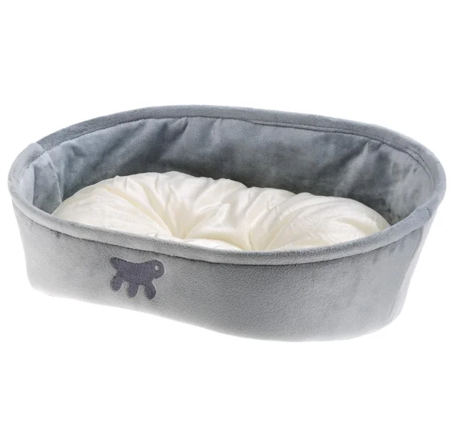 Лежанка з двосторонньою подушкою Ferplast Laska 55 Grey Dogbed для котів і собак, 55×40×18.5 см
