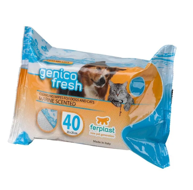 Genico Fresh 40 Marine очищающие салфетки для собак и кошек, 20x30 см