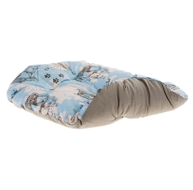 Подушка-подстилка Ferplast Relax 65/6 Map Blue-Grey-Black для кошек и собак, 65×42 см