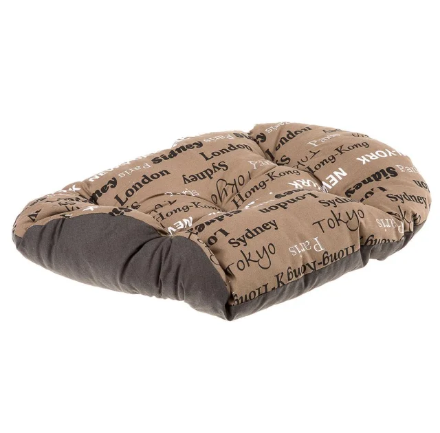 Подушка-подстилка Ferplast Relax 78/8 Cities Brown для кошек и собак, 78×50 см