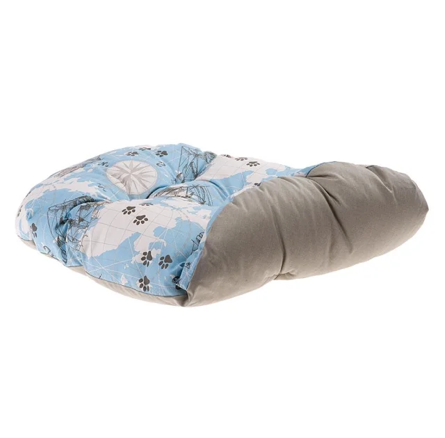 М'який лежак Ferplast Dandy C 65 Map Blue-Grey для собак і котів, 65×46×17 см