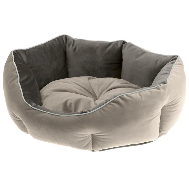 Бархатный диван Ferplast Queen 45 Beige-Grey для кошек и собак, 44×40×16 см