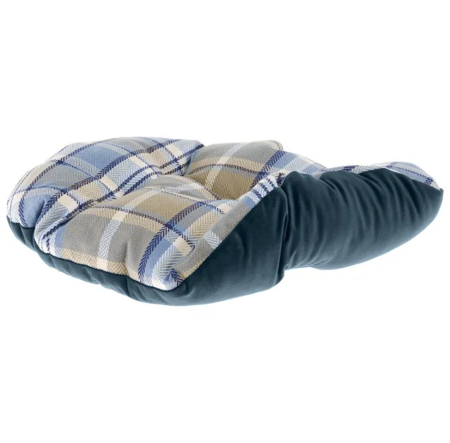 Лежак з двосторонньою подушкою Ferplast Charles 50 Bedding Blue для котів і собак, 45×35×17 см