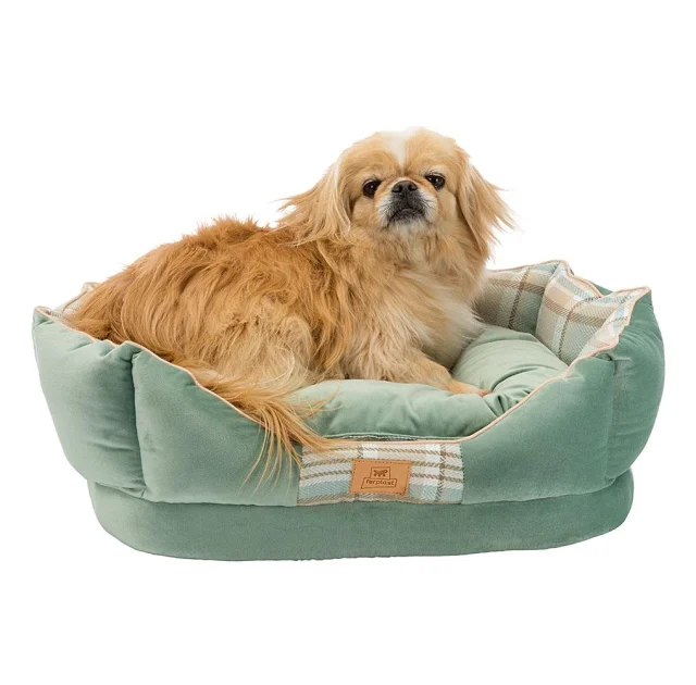 Лежак з двосторонньою подушкою Ferplast Charles 60 Bedding Green для котів і собак, 56×42×20 см