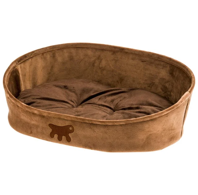 Лежанка с двухсторонней подушкой Ferplast Laska 55 Brown Dogbed для кошек и собак, 55×40×18.5 см