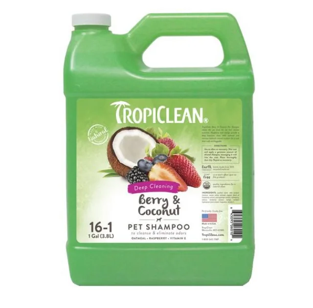 Шампунь Tropiclean Berry and Coconut 1:16 глибоке очищення 3,78 л.