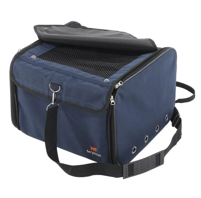 Мягкая переноска Ferplast Arca для кошек и собак, нейлон, синяя, 38×38×29 см