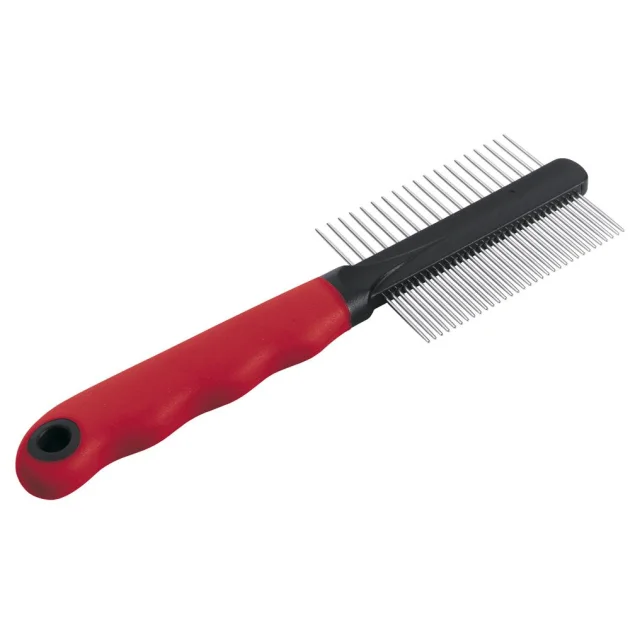 Ferplast GRO 5864 гребінець для кішок і собак з зубами з хрому, 20,3x1,6x6,4 см