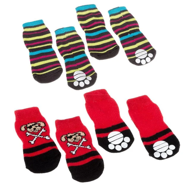 Носки Ferplast Pet Socks Antislip Medium с антискользящей подошвой, для собак, разноцветные, 8.5×3.5×0.8 см