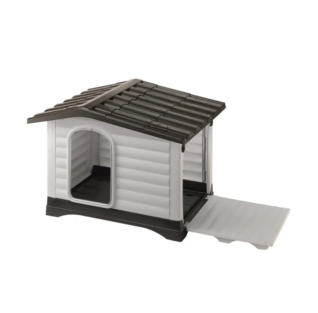 Пластиковая будка Ferplast Dogvilla 70 с открываемой боковой панелью, 73x59x53 см