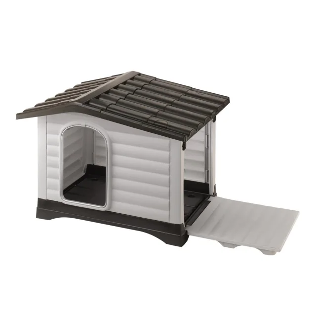Пластиковая будка Ferplast Dogvilla 90 с открываемой боковой панелью, 88x72x65 см