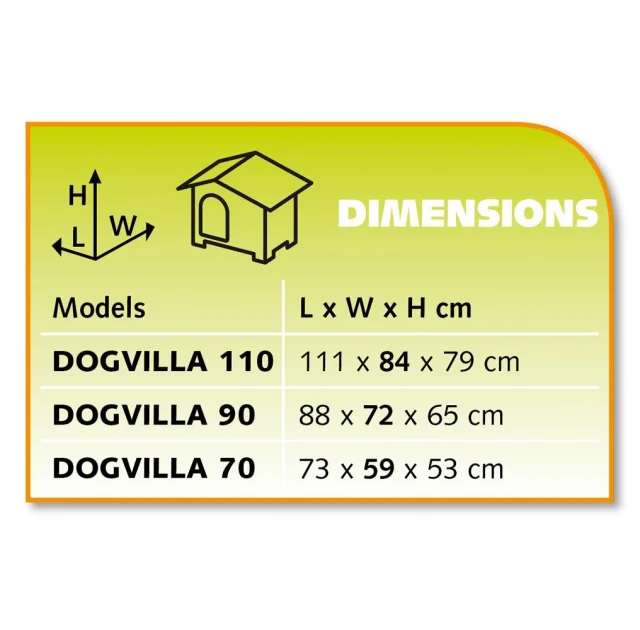 Пластиковая будка Ferplast Dogvilla 90 с открываемой боковой панелью, 88x72x65 см