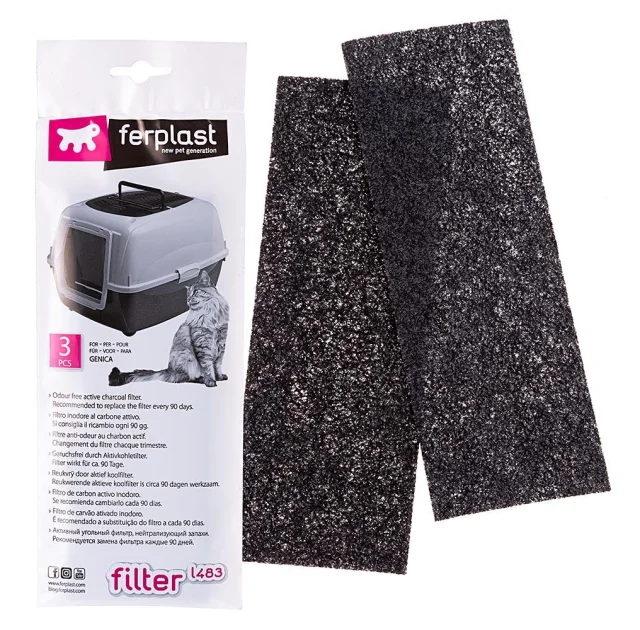 Ferplast L483 Aktive Coal Filter Запасний вугільний фільтр для котячого туалету Genica, 24x10x5,3 см